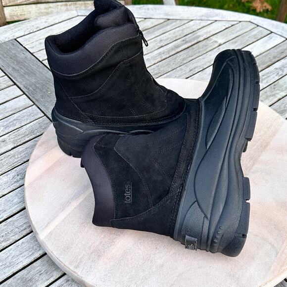 Totes Leather Rubber Duck Toe Waterproof Winter Boots Insulated Mens Size 9 New - Picture 2 of 15